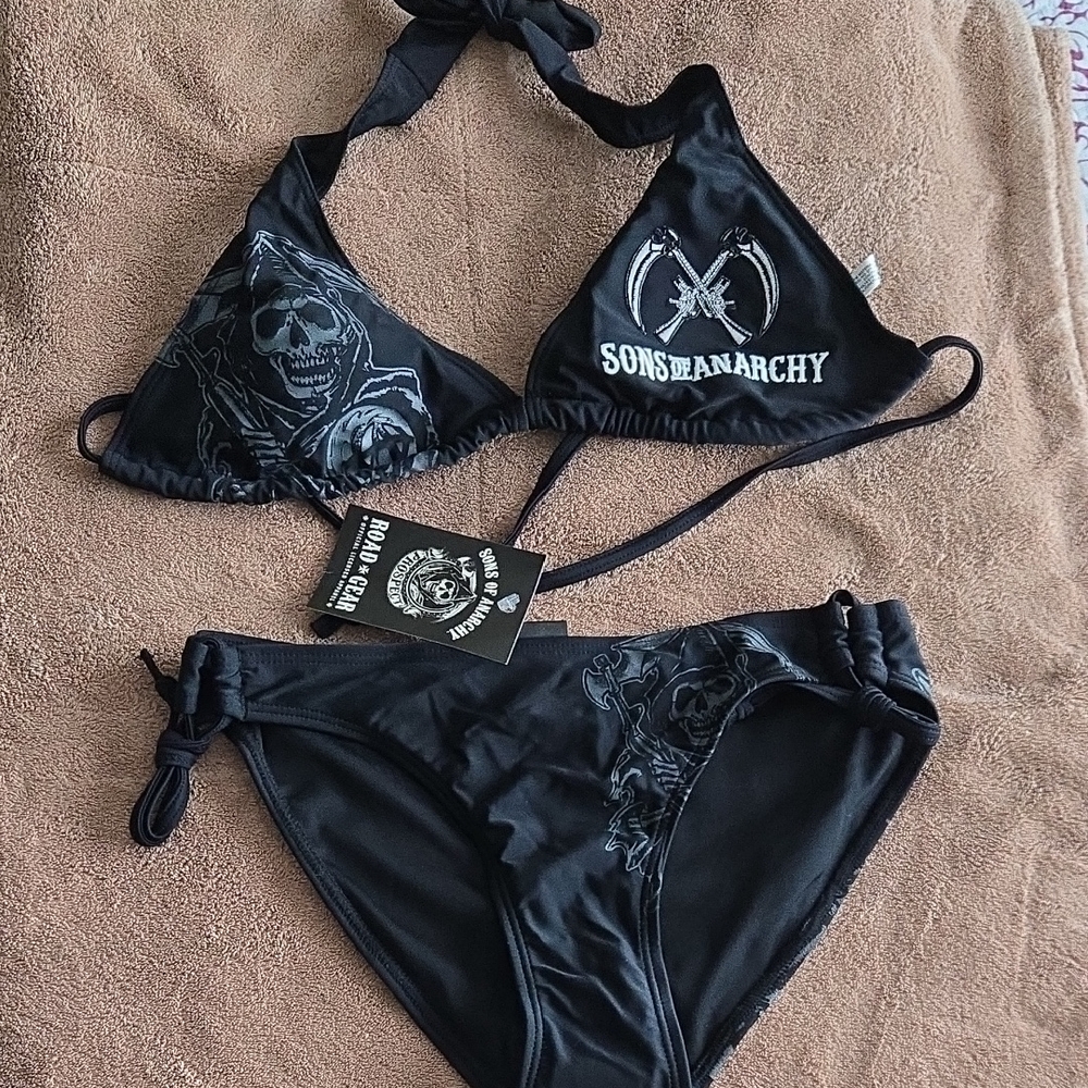 Sons of Anarchy Black Bikini with Triangle Top and Side Ties